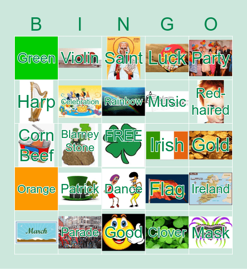 Star Kids St. Patrick's Day Bingo Card