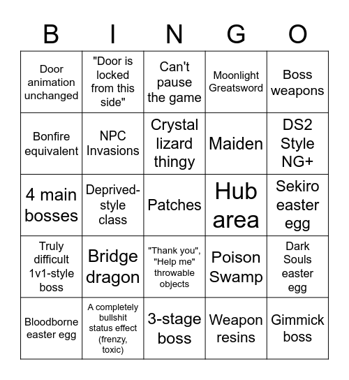 ELDEN BING(O) Bingo Card