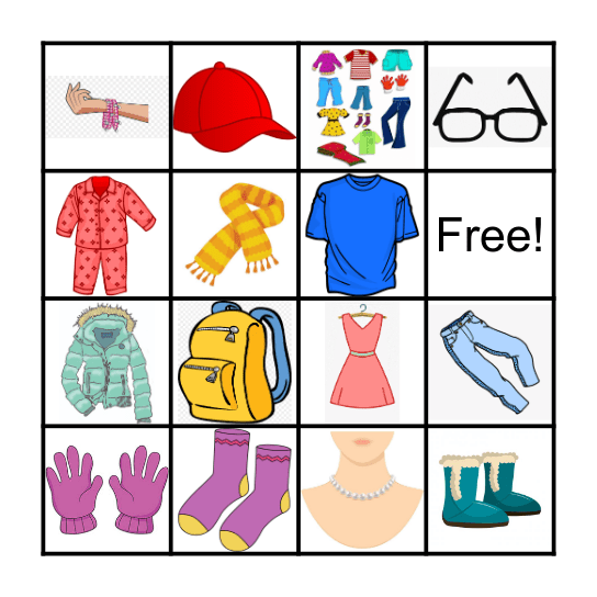 Clothes Bingo! Bingo Card