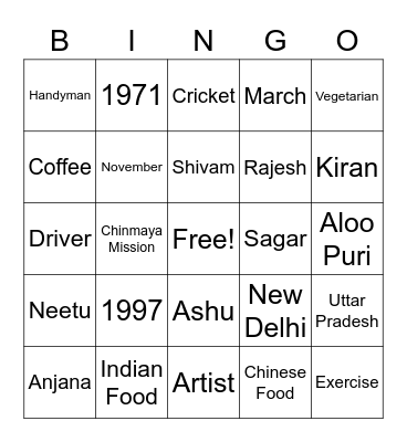 25th Anniversary Bingo! Bingo Card