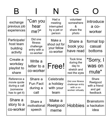 Reelgood Bingo Card