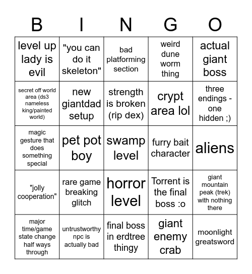 elden bingo Card