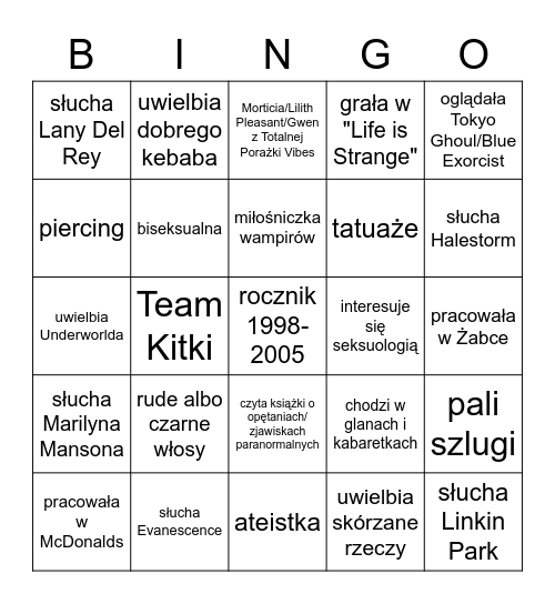 Rudzielec (i być może moja potencjalna kumpela) bingo Card