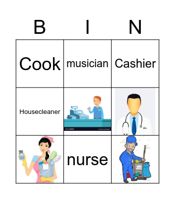 Occupations (Jobs) Bingo Card