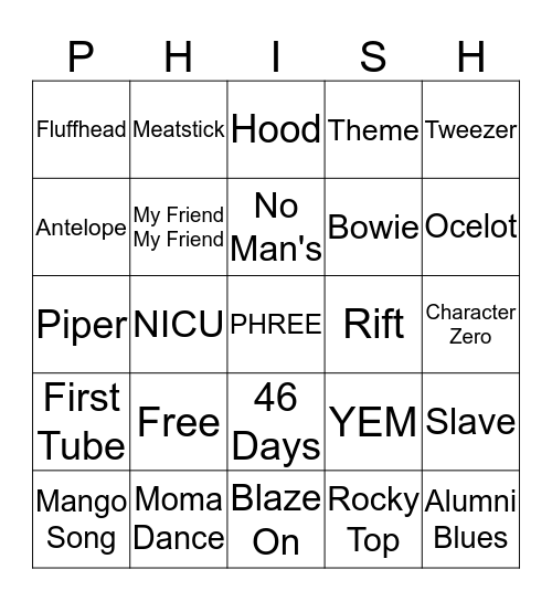 7/24/15 Bingo Card