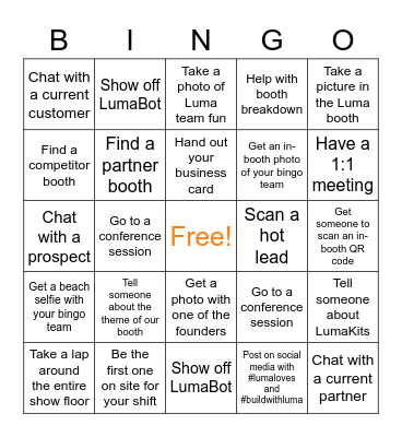 HIMSS and ViVE Bingo Card