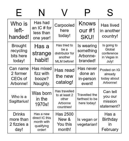 Find A Consultant Who... Bingo Card