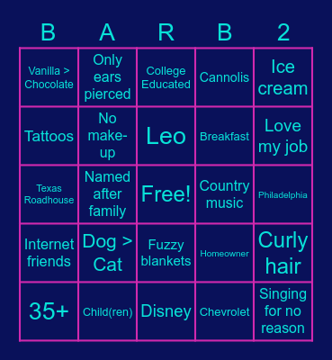 Barb's Bingo 2.0 Bingo Card