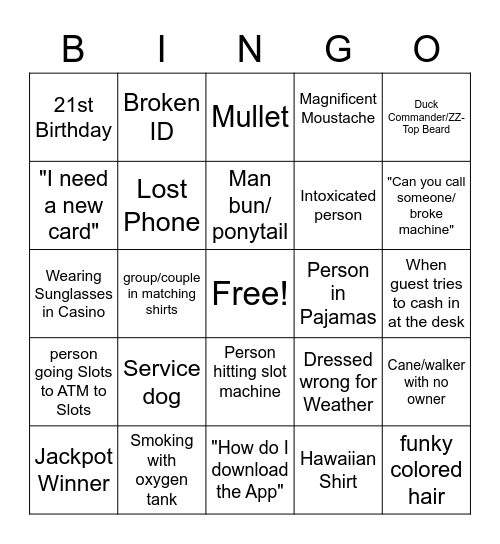 Winners Zone Bingo Card