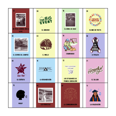 Un Fin de Semana Con Su Aggie Loteria Bingo Card