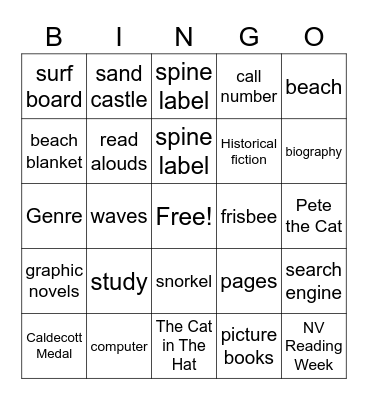 Nevada Reading Week - Mrs. Ripley Bingo Card