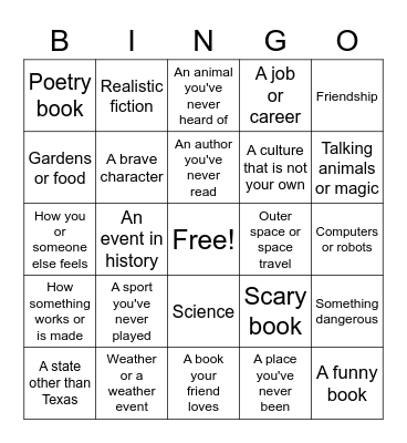 Read Across America! Bingo Card