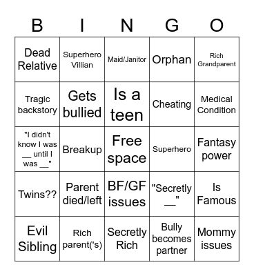 Crappy Storytime video Bingo Card