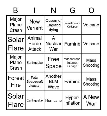 APOCALYPSE Bingo Card