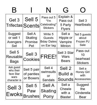 Store Wide Bingo Card