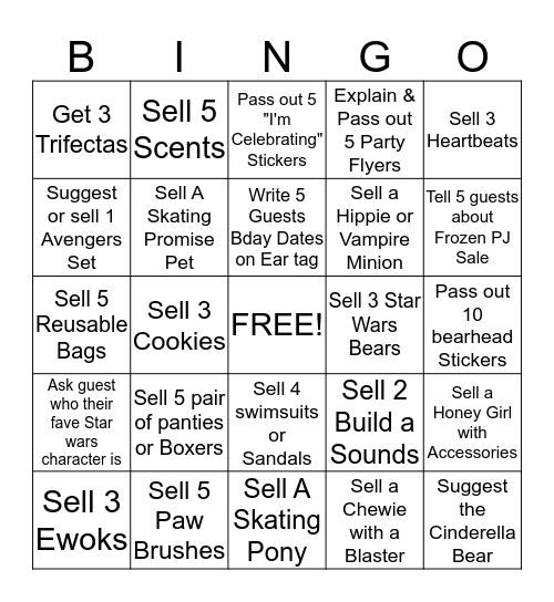 Store Wide Bingo Card