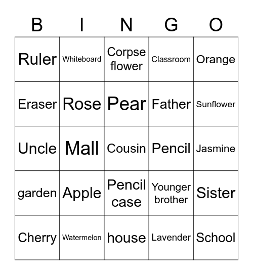 Clarissa Bingo Card