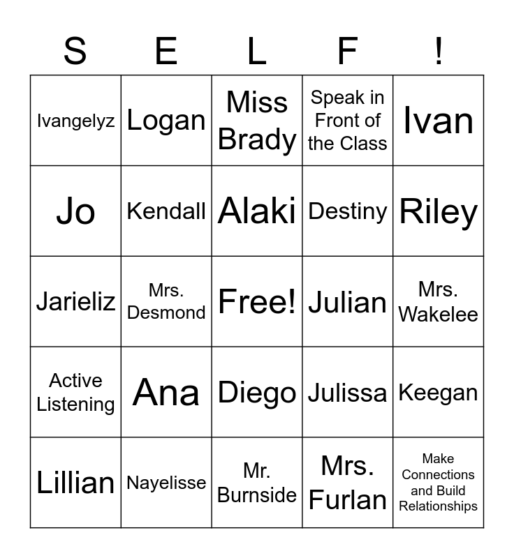 Personality Islands Desmond Bingo Card