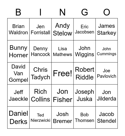 Introduction Bingo Card