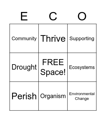 ECOSYSTEM BINGO Card