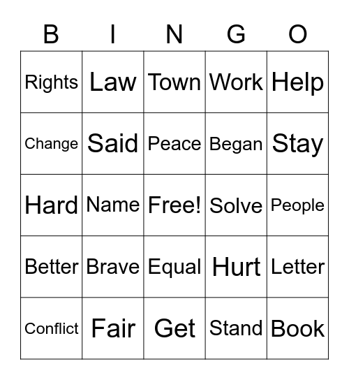 February Vocab/Sight Word Bingo Card