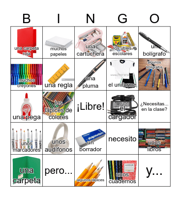 Lo que hay en tu mochila 🎒 Bingo Card