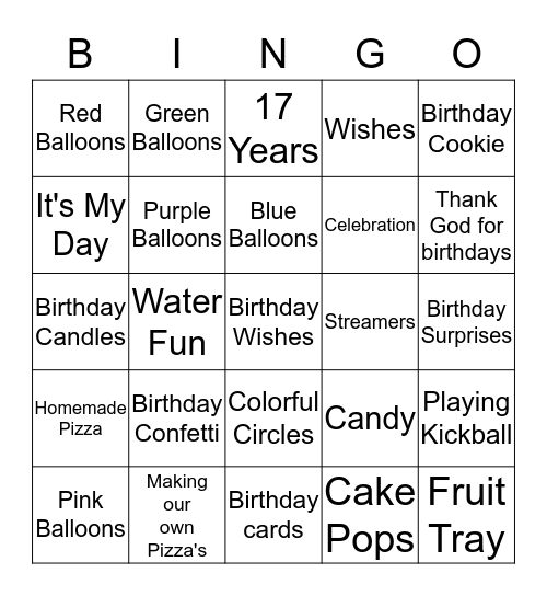 VANIA'S BIRTHDAY... A CIRCLE OF FUN!!! Bingo Card