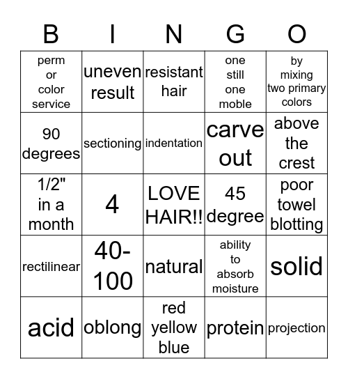 Basic Review  Bingo Card