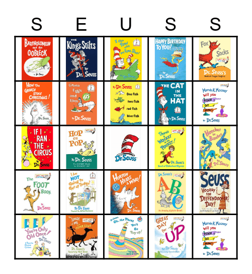 Dr. Seuss Bingo Card