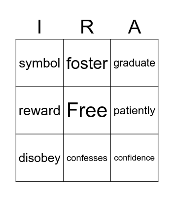 Lesson 17 Vocabulary Bingo Card