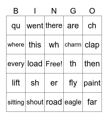 1st Grade Bingo - February Bingo Card