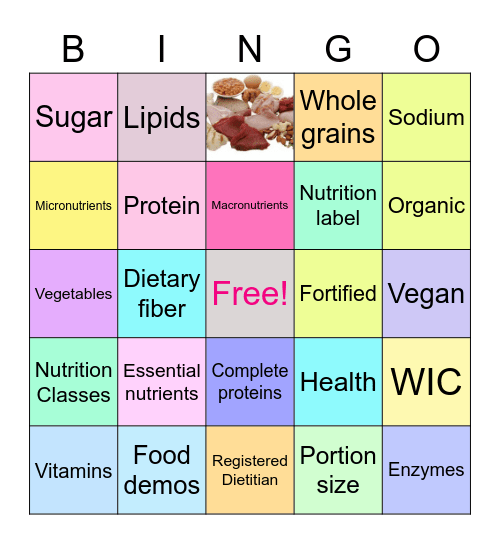 Meg's Nutrition Bingo Card