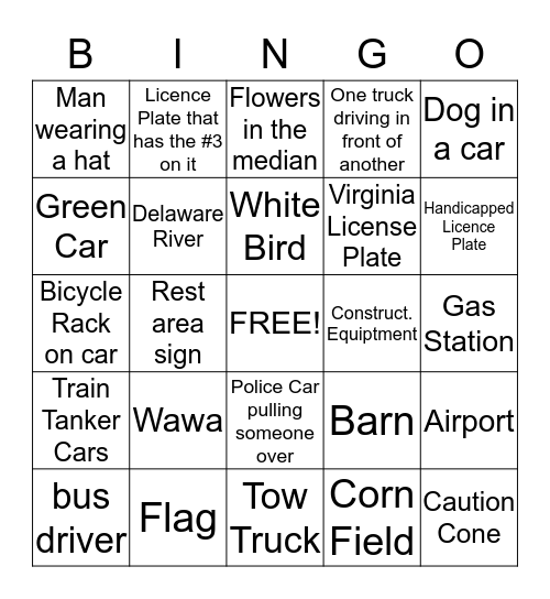 Going Home Bingo -c Bingo Card
