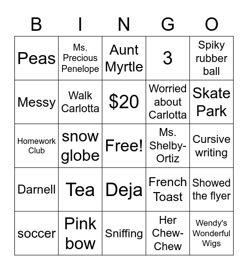 Dog Days by Karen English Bingo Card