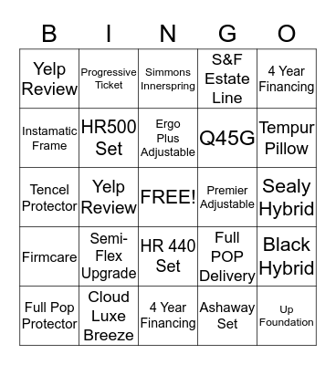 Houston North BINGO Card