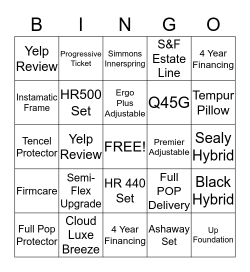 Houston North BINGO Card