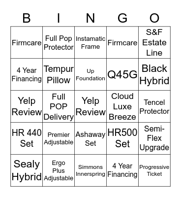 Houston North BINGO Card
