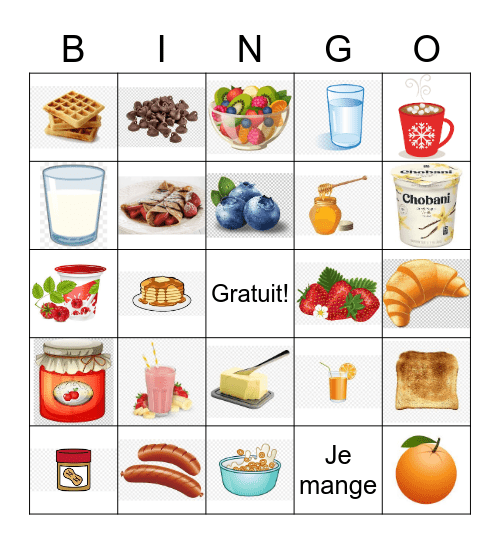 Le petit-déjeuner Bingo Card