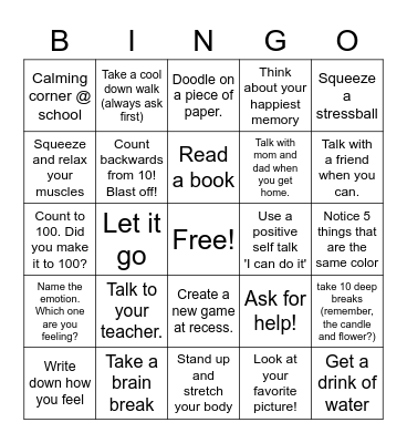 School Sheet Bingo Card