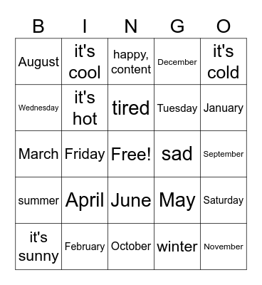 Call list Impact IAAM1 Bingo Card