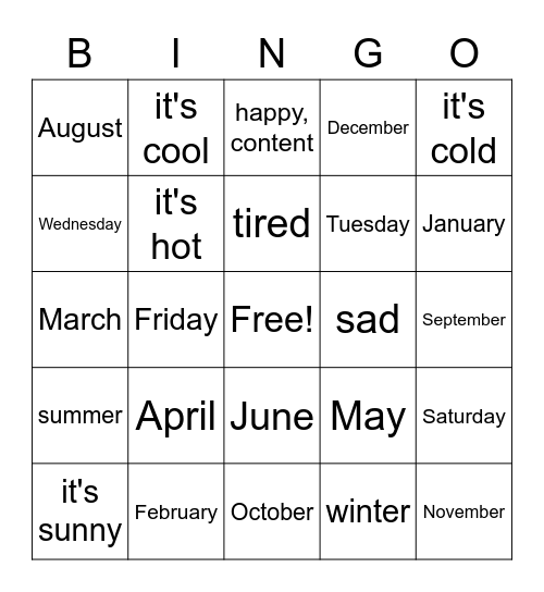 Call list Impact IAAM1 Bingo Card