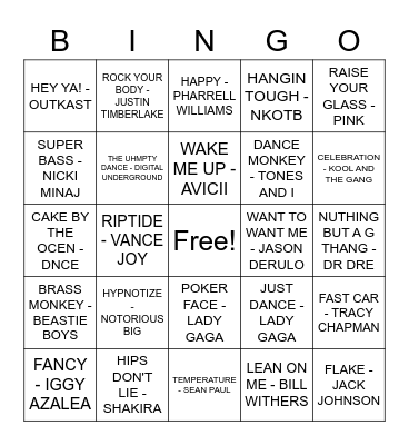 musical bingo 2 Bingo Card