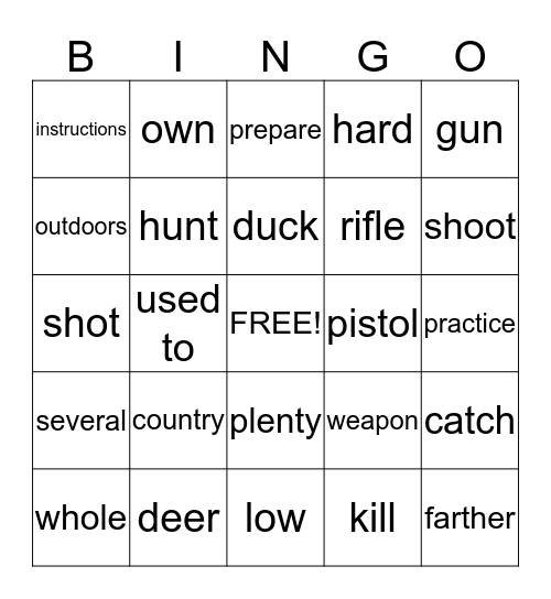 Book 12, Lesson 4 Bingo Card