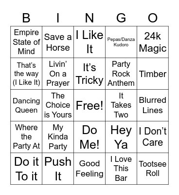 BANGERS IV Bingo Card
