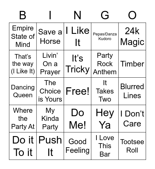 BANGERS IV Bingo Card