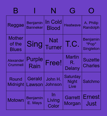 Black History Bingo Card