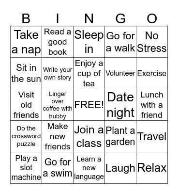 VEGAS BOUND Bingo Card