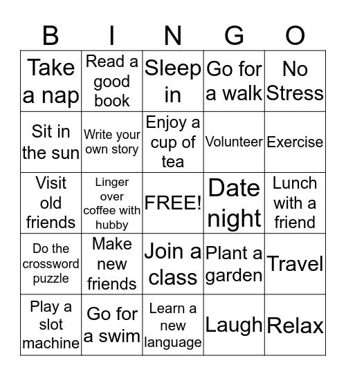 VEGAS BOUND Bingo Card