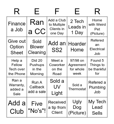 Neighborhood Bingo Card