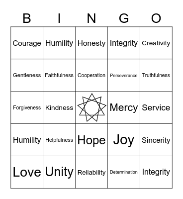 Ayyam-i-Ha Bingo Card